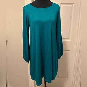 Newbury Kustom Blue Sheath Dress with Bishop Sleeves